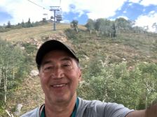 Michael selfie up the hill under the Mt. Werner gondola line